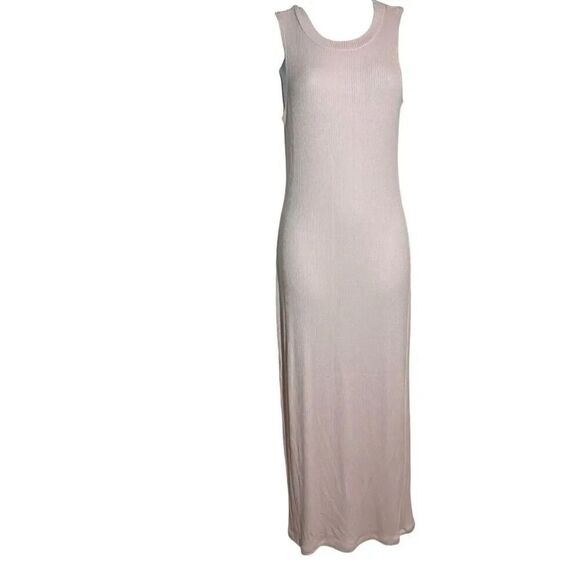 SABYLN size small shell pink ribbed sleeveless maxi dress - Picture 1 of 7